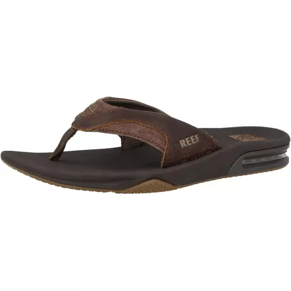imageREEF Fanning Mens Bottle Opener Flip Flop Arch Support Durable Outsole Water FriendlyBrown