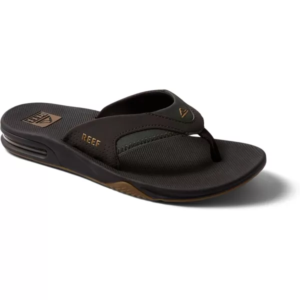 imageREEF Fanning Mens Bottle Opener Flip Flop Arch Support Durable Outsole Water FriendlyBrownGum