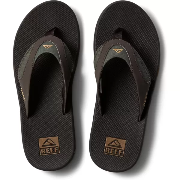 imageREEF Fanning Mens Bottle Opener Flip Flop Arch Support Durable Outsole Water FriendlyBrownGum