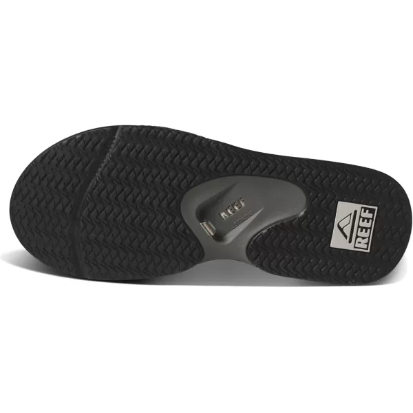 imageREEF Fanning Mens Bottle Opener Flip Flop Arch Support Durable Outsole Water FriendlyGrey Suede