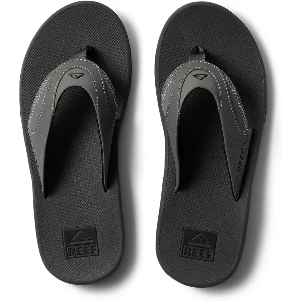 imageREEF Fanning Mens Bottle Opener Flip Flop Arch Support Durable Outsole Water FriendlyGreyBlack