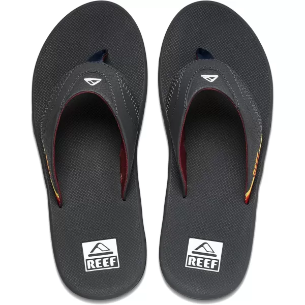 imageREEF Fanning Mens Bottle Opener Flip Flop Arch Support Durable Outsole Water FriendlyGreyOcean Sunset