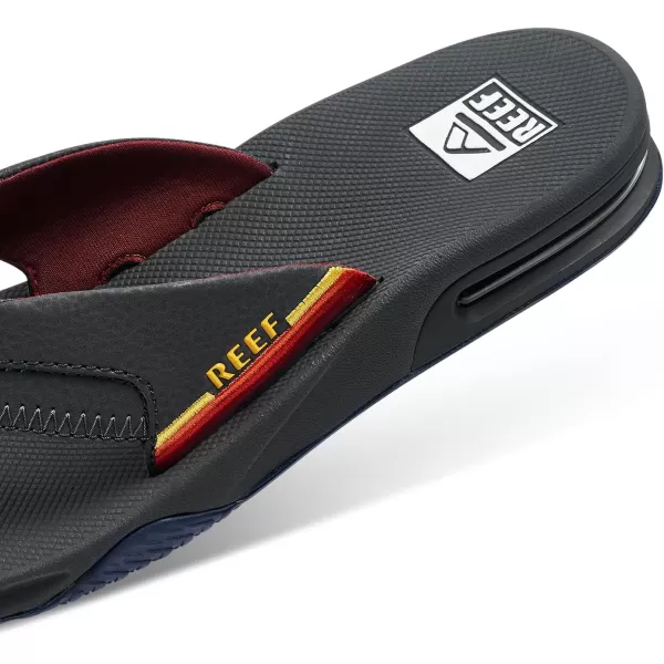 imageREEF Fanning Mens Bottle Opener Flip Flop Arch Support Durable Outsole Water FriendlyGreyOcean Sunset