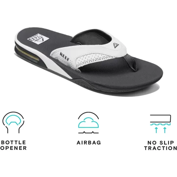 imageREEF Fanning Mens Bottle Opener Flip Flop Arch Support Durable Outsole Water FriendlyGreyWhite