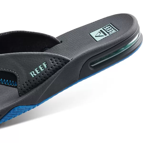 imageREEF Fanning Mens Bottle Opener Flip Flop Arch Support Durable Outsole Water FriendlyGunmetalOcean
