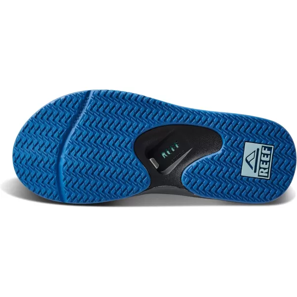 imageREEF Fanning Mens Bottle Opener Flip Flop Arch Support Durable Outsole Water FriendlyGunmetalOcean