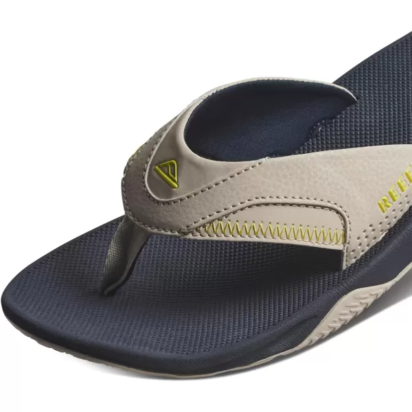 imageREEF Fanning Mens Bottle Opener Flip Flop Arch Support Durable Outsole Water FriendlyNavyOakLime