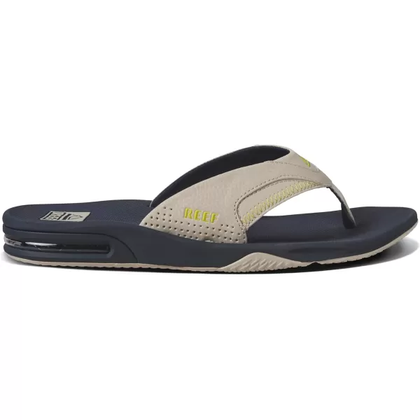 imageREEF Fanning Mens Bottle Opener Flip Flop Arch Support Durable Outsole Water FriendlyNavyOakLime