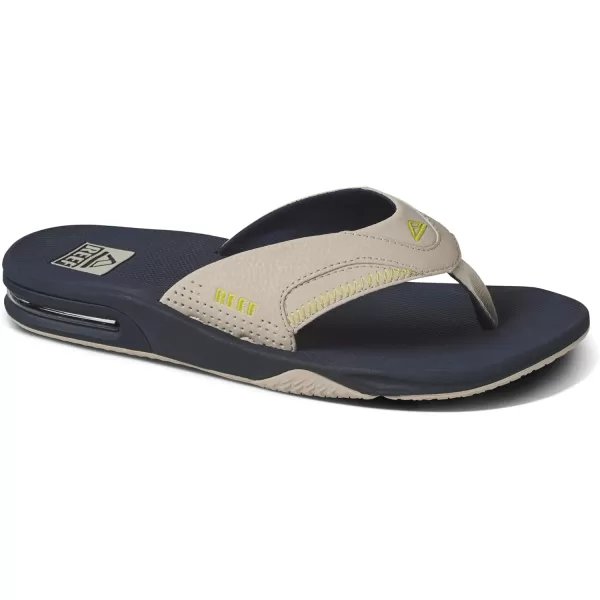 imageREEF Fanning Mens Bottle Opener Flip Flop Arch Support Durable Outsole Water FriendlyNavyOakLime