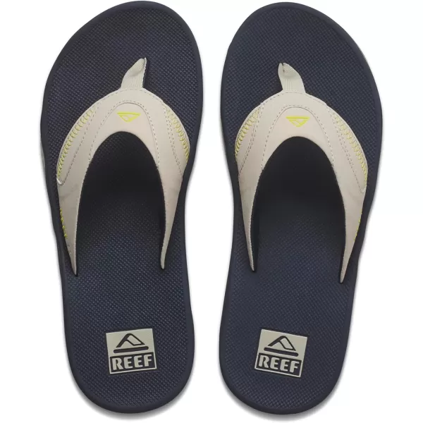 imageREEF Fanning Mens Bottle Opener Flip Flop Arch Support Durable Outsole Water FriendlyNavyOakLime