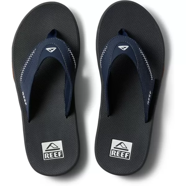 imageREEF Fanning Mens Bottle Opener Flip Flop Arch Support Durable Outsole Water FriendlyNavyShadow