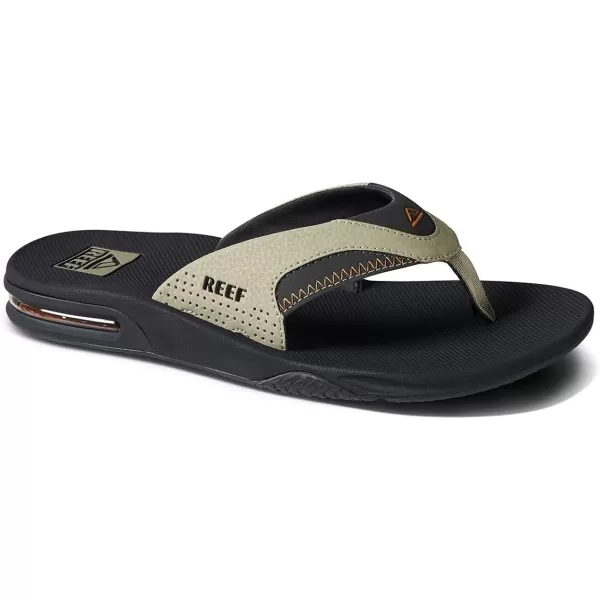 imageREEF Fanning Mens Bottle Opener Flip Flop Arch Support Durable Outsole Water FriendlyOliveSudan