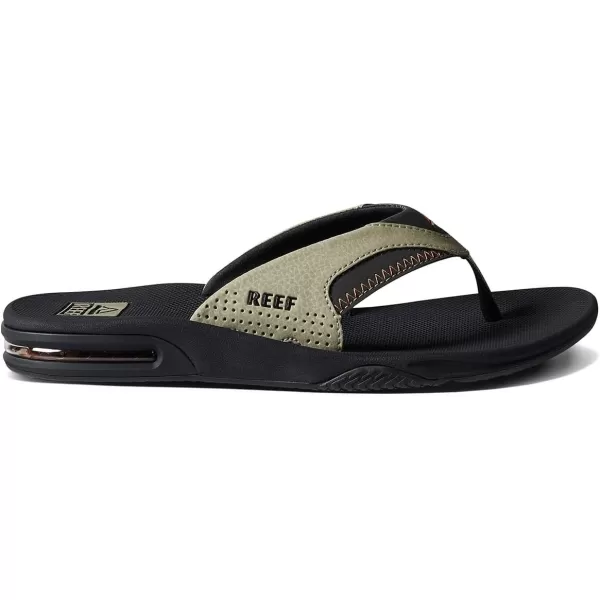 imageREEF Fanning Mens Bottle Opener Flip Flop Arch Support Durable Outsole Water FriendlyOliveSudan