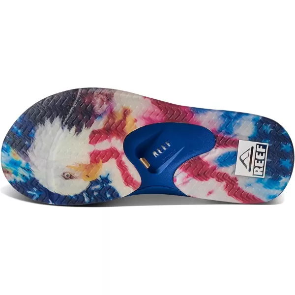 imageREEF Fanning Mens Bottle Opener Flip Flop Arch Support Durable Outsole Water FriendlyRed White and Blue