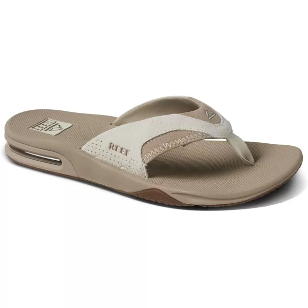 imageREEF Fanning Mens Bottle Opener Flip Flop Arch Support Durable Outsole Water FriendlyTan Suede
