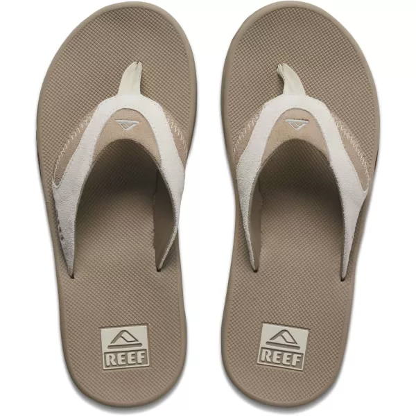 imageREEF Fanning Mens Bottle Opener Flip Flop Arch Support Durable Outsole Water FriendlyTan Suede