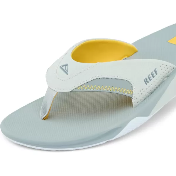 imageREEF Fanning Mens Bottle Opener Flip Flop Arch Support Durable Outsole Water FriendlyYellowGreyGrey