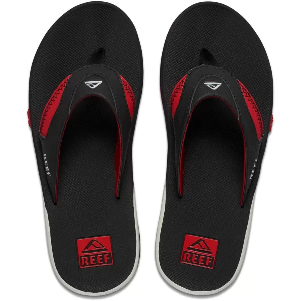 imageREEF Fanning Pregame Mens Bottle Opener Flip Flop Arch Support Durable Outsole Water FriendlyBlackRed