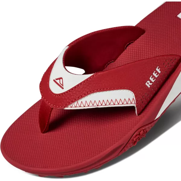 imageREEF Fanning Pregame Mens Bottle Opener Flip Flop Arch Support Durable Outsole Water FriendlyCrimsonWhite