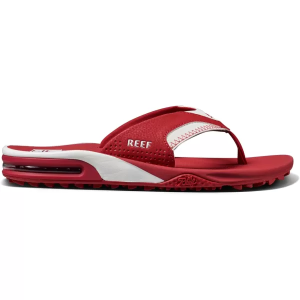 imageREEF Fanning Pregame Mens Bottle Opener Flip Flop Arch Support Durable Outsole Water FriendlyCrimsonWhite