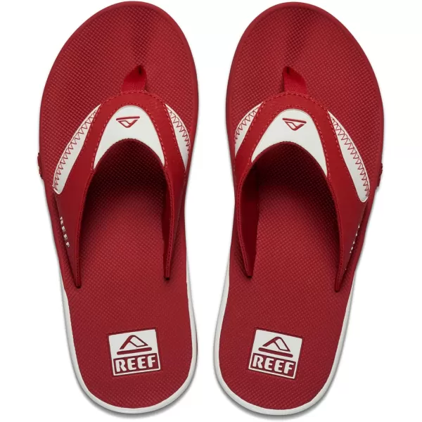 imageREEF Fanning Pregame Mens Bottle Opener Flip Flop Arch Support Durable Outsole Water FriendlyCrimsonWhite