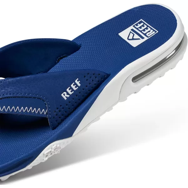 imageREEF Fanning Pregame Mens Bottle Opener Flip Flop Arch Support Durable Outsole Water FriendlyNavyWhite
