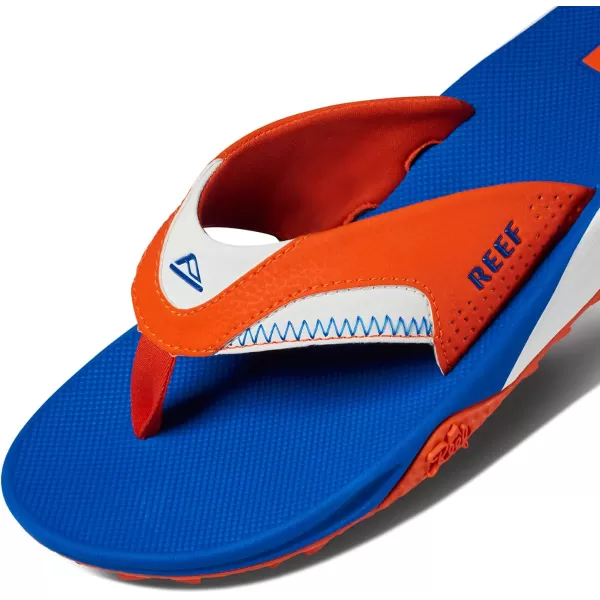 imageREEF Fanning Pregame Mens Bottle Opener Flip Flop Arch Support Durable Outsole Water FriendlyOrangeBlue