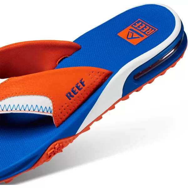 imageREEF Fanning Pregame Mens Bottle Opener Flip Flop Arch Support Durable Outsole Water FriendlyOrangeBlue