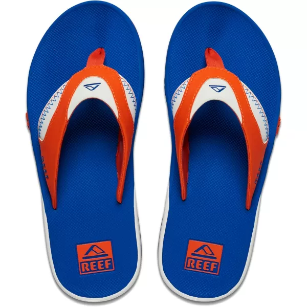 imageREEF Fanning Pregame Mens Bottle Opener Flip Flop Arch Support Durable Outsole Water FriendlyOrangeBlue