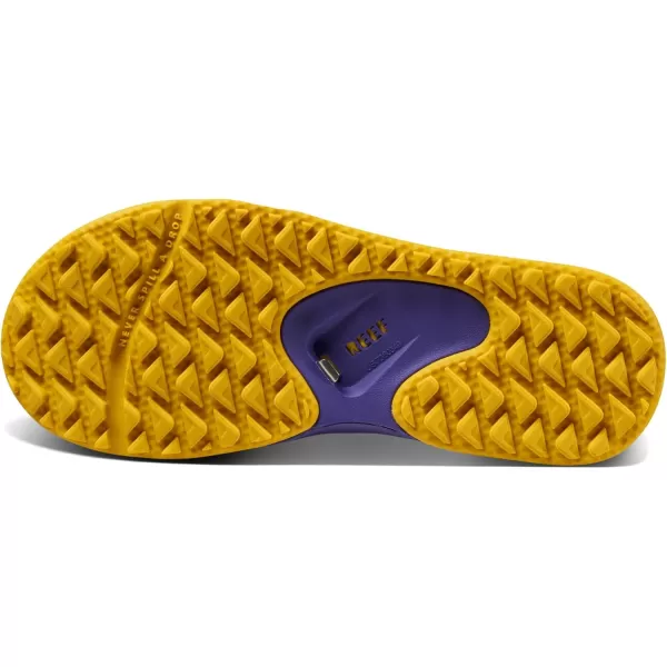 imageREEF Fanning Pregame Mens Bottle Opener Flip Flop Arch Support Durable Outsole Water FriendlyPurpleGold