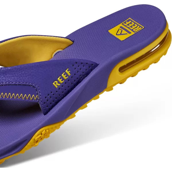 imageREEF Fanning Pregame Mens Bottle Opener Flip Flop Arch Support Durable Outsole Water FriendlyPurpleGold