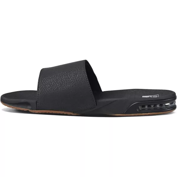 imageREEF Fanning Slide Mens Bottle Opener Sandal Arch Support Durable Outsole Water FriendlyBlackSilver