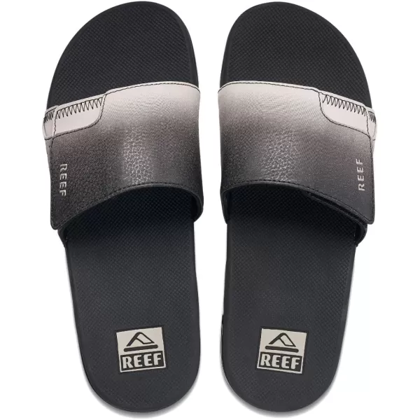 imageREEF Fanning Slide Mens Bottle Opener Sandal Arch Support Durable Outsole Water FriendlyBlackTaupe Fade