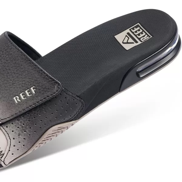 imageREEF Fanning Slide Mens Bottle Opener Sandal Arch Support Durable Outsole Water FriendlyBlackTaupe Fade