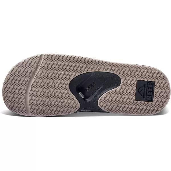imageREEF Fanning Slide Mens Bottle Opener Sandal Arch Support Durable Outsole Water FriendlyBlackTaupe Fade