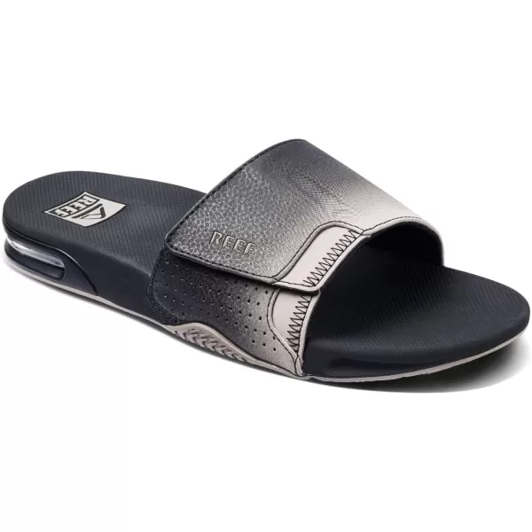 imageREEF Fanning Slide Mens Bottle Opener Sandal Arch Support Durable Outsole Water FriendlyBlackTaupe Fade