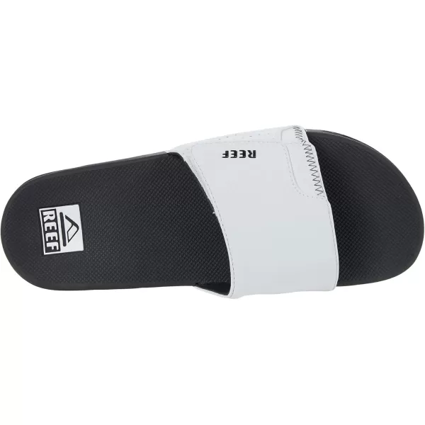 imageREEF Fanning Slide Mens Bottle Opener Sandal Arch Support Durable Outsole Water FriendlyGreyWhite