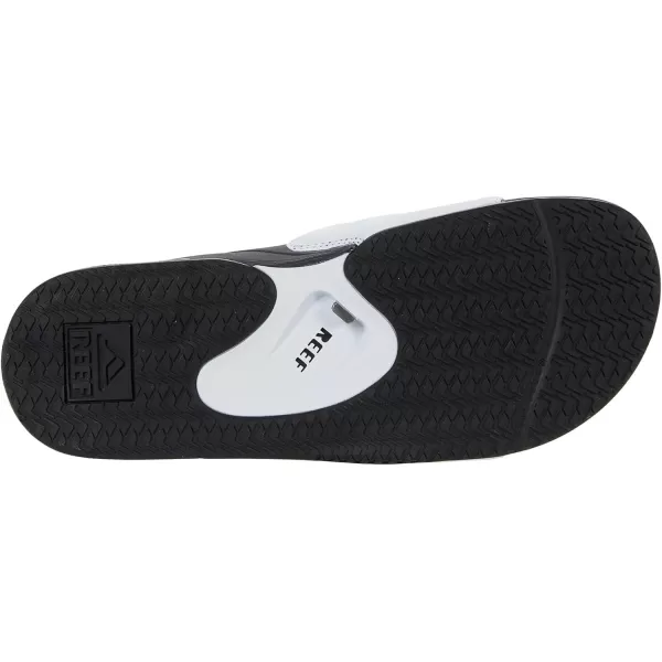 imageREEF Fanning Slide Mens Bottle Opener Sandal Arch Support Durable Outsole Water FriendlyGreyWhite