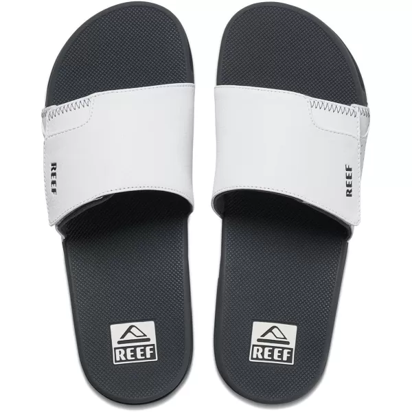 imageREEF Fanning Slide Mens Bottle Opener Sandal Arch Support Durable Outsole Water FriendlyGreyWhite