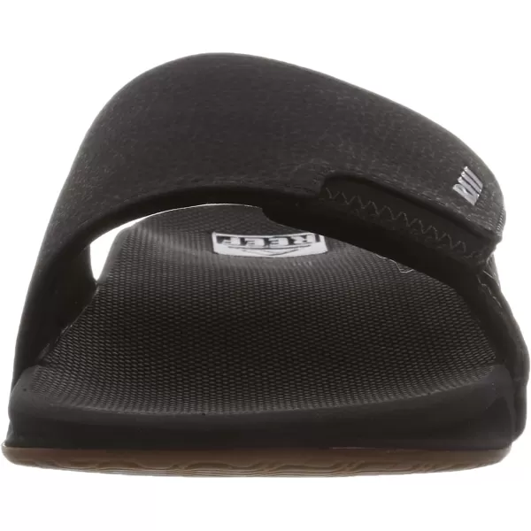 imageREEF Fanning Slide Mens Bottle Opener Sandal Arch Support Durable Outsole Water FriendlyMulticolor BlackSilver