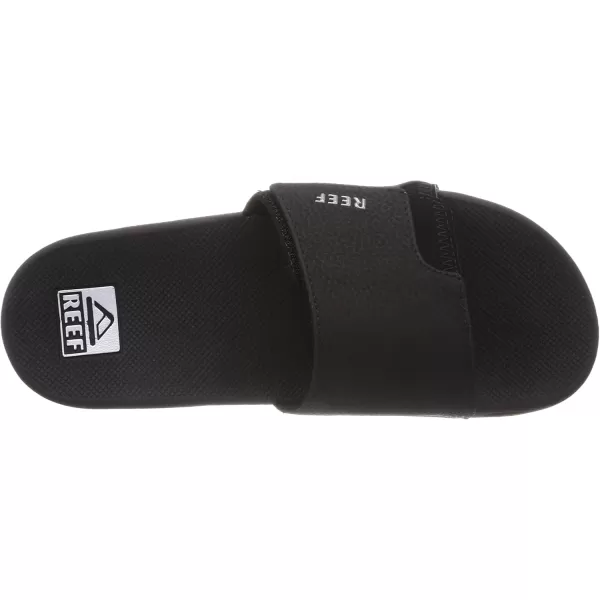 imageREEF Fanning Slide Mens Bottle Opener Sandal Arch Support Durable Outsole Water FriendlyMulticolor BlackSilver