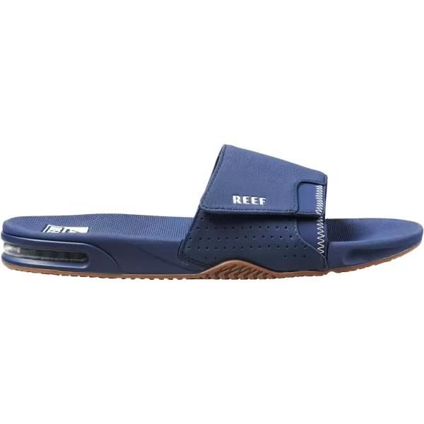 imageREEF Fanning Slide Mens Bottle Opener Sandal Arch Support Durable Outsole Water FriendlyNavyGum
