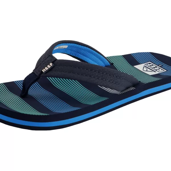 imageREEF Kids Ahi UnisexChild Beach Flip Flop Soft Cushion Footbed Water FriendlyDeep Sea Stripes