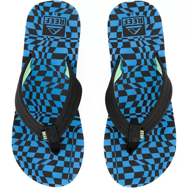 imageREEF Kids Ahi UnisexChild Beach Flip Flop Soft Cushion Footbed Water FriendlySwell Checkers