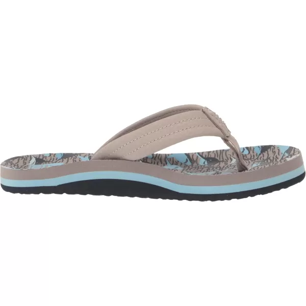 imageREEF Kids Ahi UnisexChild Beach Flip Flop Soft Cushion Footbed Water FriendlyTan Sharks