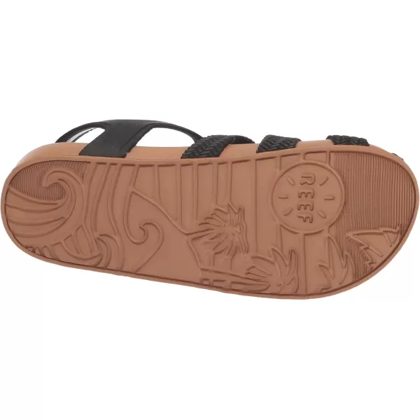 imageREEF Kids Water Beachy UnisexChild Fisherman Sandal Water Friendly Adjustable Velcro Strap Closed ToeBlackTan