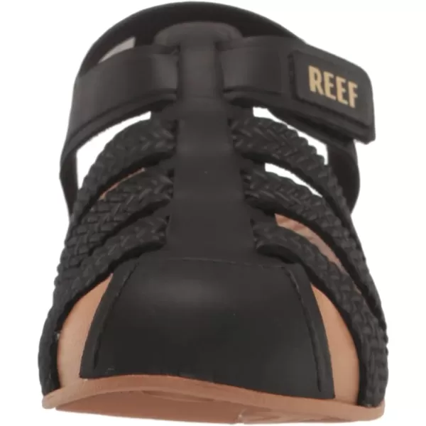 imageREEF Kids Water Beachy UnisexChild Fisherman Sandal Water Friendly Adjustable Velcro Strap Closed ToeBlackTan