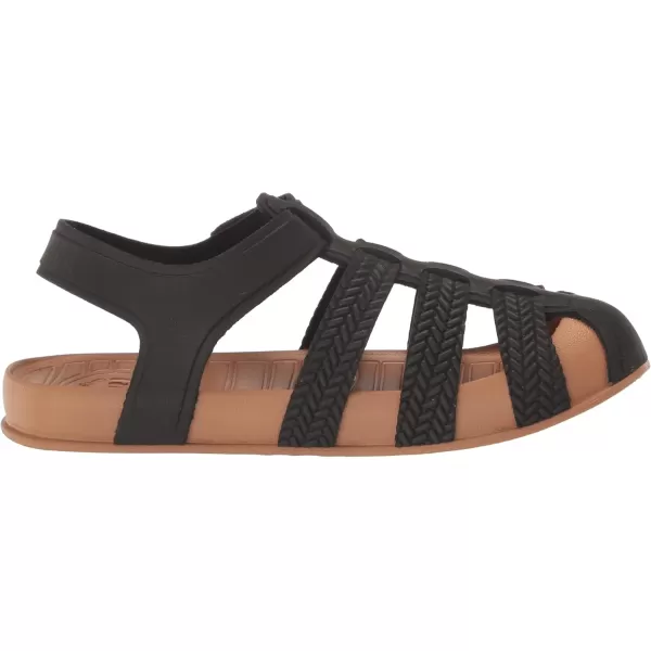 imageREEF Kids Water Beachy UnisexChild Fisherman Sandal Water Friendly Adjustable Velcro Strap Closed ToeBlackTan