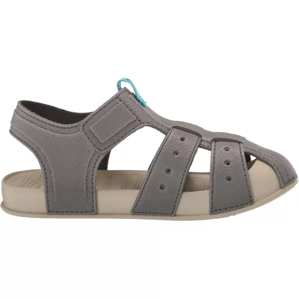 imageREEF Kids Water Beachy UnisexChild Fisherman Sandal Water Friendly Adjustable Velcro Strap Closed ToeOakGreyAqua