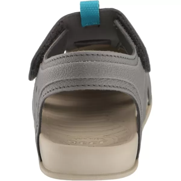 imageREEF Kids Water Beachy UnisexChild Fisherman Sandal Water Friendly Adjustable Velcro Strap Closed ToeOakGreyAqua